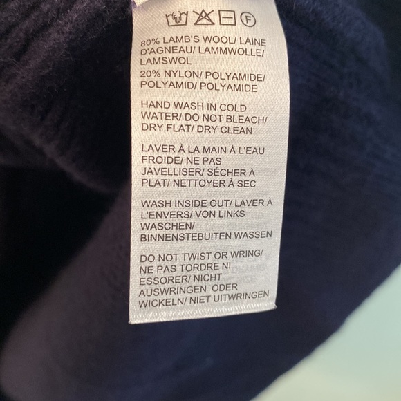 NET Black Brown  lambs wool dark navy sweater - Picture 9 of 9